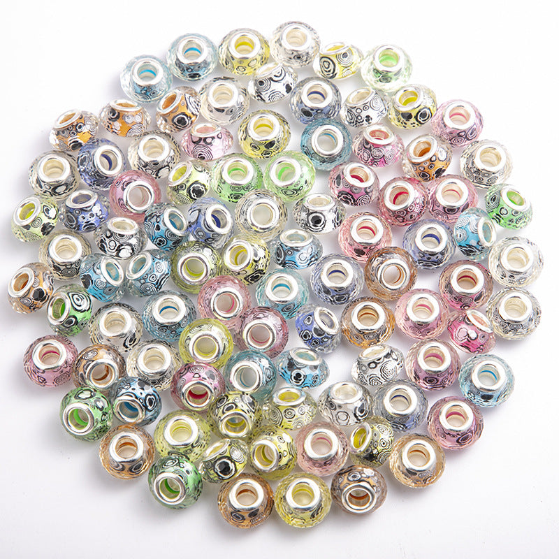 Al por mayor 10-200pcs/paquete de resina cortada de resina de la cara de anacardos antecedentes de la pulsera del patrón de flores